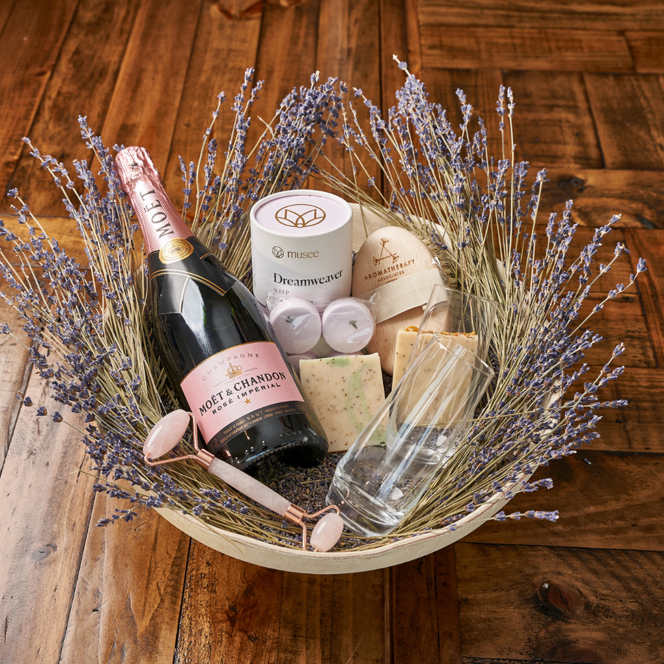 Mimosa Essentials Gift Basket - Pompei Gift Baskets & Engraving