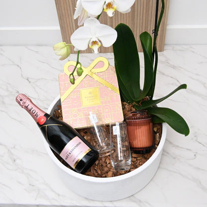 The Moët Rosé Orchid Celebration Gift Bowl